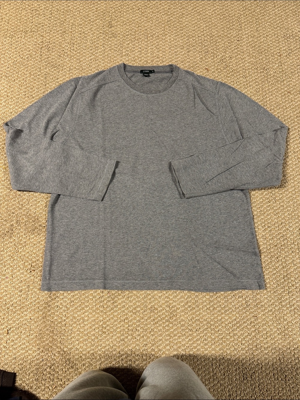 J. Crew Men's Long Sleeve Crewneck Shirt - Heather Gray